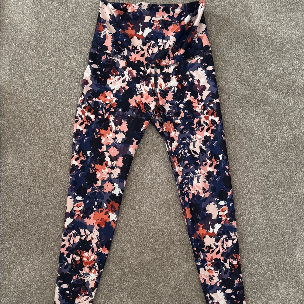 Old Navy Floral Print Leggings - Navy, Pink, White